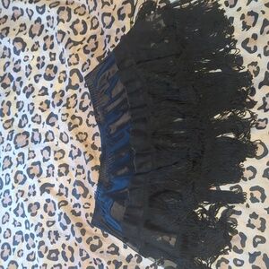 Torrid 1/2 fringe petticoat black mesh